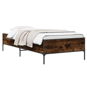 vidaXL Cadru de pat Stejar fumuriu 80 x 200 cm Lemn prelucrat