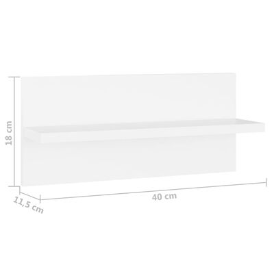 vidaXL Rafturi de perete, 4 buc., alb, 40x11,5x18 cm, PAL