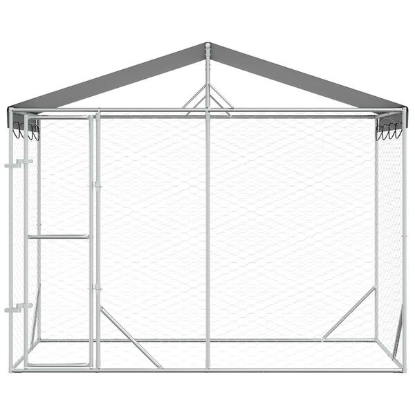 vidaXL Padoc de exterior&acoperiș argintiu 3x1,5x2,5 m oțel galvanizat