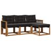 vidaXL Set de canapele de exterior 4 buc. Natural și Negru