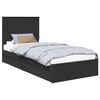 vidaXL Pat cu storage cu sertar Negru 75 x 190 cm Lemn prelucrat