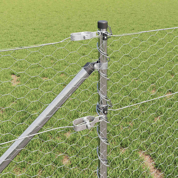 vidaXL St&acirc;lp de gard. Argintiu 50 x 0,6 m (plasă de 36 mm) Oțel