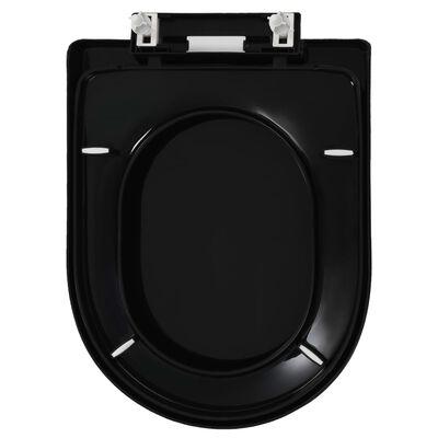 vidaXL Capac WC cu închidere silențioasă, eliberare rapidă, negru