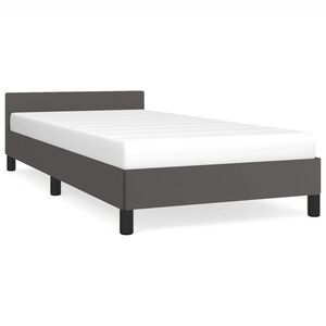 vidaXL Cadru de pat cu tăblie fără saltea, gri, 90x200 cm