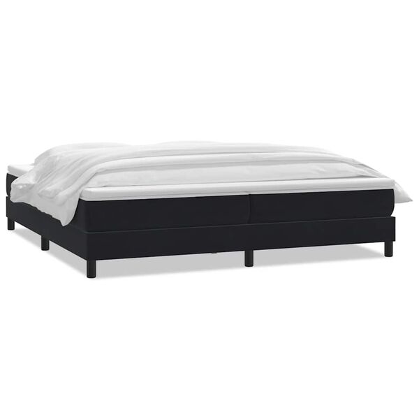 vidaXL Pat box spring cu saltea, negru, 180x220 cm, catifea