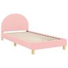 vidaXL Cadru de pat pentru copii cu spătar Roz 90 x 190 cm Boucl&eacute;