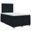 vidaXL Pat boxspring cu saltea Negru 120 x 200 cm Țesătură