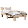 vidaXL Cadru de pat cu headboard natural 90 x 190 cm Lemn de pin masiv