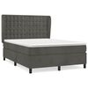 vidaXL Pat box spring cu saltea, gri &icirc;nchis, 140x200 cm, catifea