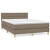 vidaXL Pat box spring cu saltea, gri taupe, 140x200 cm, textil