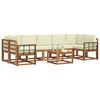 vidaXL Set de canapele de exterior cu pernă 8 pcs Natural și Crem