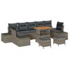 vidaXL Set de canapele pentru grădină cu pernă 10 pcs Gri Rattan poli
