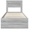 vidaXL Cadru de pat Gri Sonoma 90 x 190 cm Lemn de pin masiv