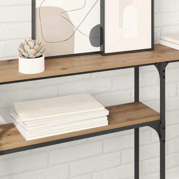 vidaXL MasaConsole Stejar Artizanal 145 x 22,5 x 75 cm Lemn compozit