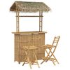 vidaXL Masă de bar și scaune pentru exterior 3 buc. natural Bambus