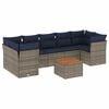 vidaXL Set canapele de grădină cu perne, 8 piese, gri, poliratan