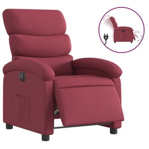 vidaXL Fotoliu rabatabil electric, roșu vin, material textil