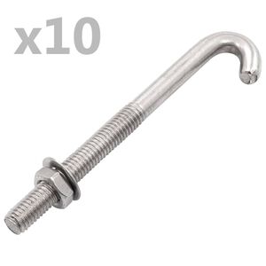 vidaXL Șurub de fixare tip J cu piuliță și șaibă, M8x100 mm, 25 seturi