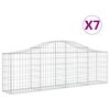 vidaXL Coșuri gabion arcuite 7 buc, 200x30x60/80 cm, fier galvanizat