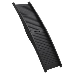 vidaXL Rampă pliabilă pentru c&acirc;ini, negru, 153x40x12,5 cm, plastic