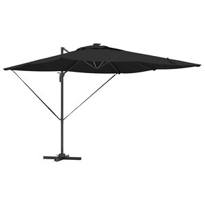 vidaXL Umbrelă de soare Negru 286 x 284 x 270 cm Aluminiu și poliester
