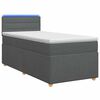 vidaXL Pat boxspring cu saltea Gri &icirc;nchis 80 x 200 cm Țesătură