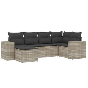 vidaXL Set canapele de grădină cu perne, 6 piese gri deschis poliratan
