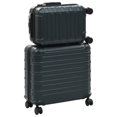 vidaXL Set valize carcasă rigidă, 2 buc., verde, ABS