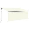 vidaXL Copertină automată cu stor&LED&senzor v&acirc;nt crem 3,5x2,5 m