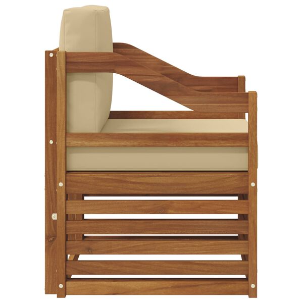 vidaXL Set de canapele de exterior cu pernă natural 67 x 63 x 73 cm