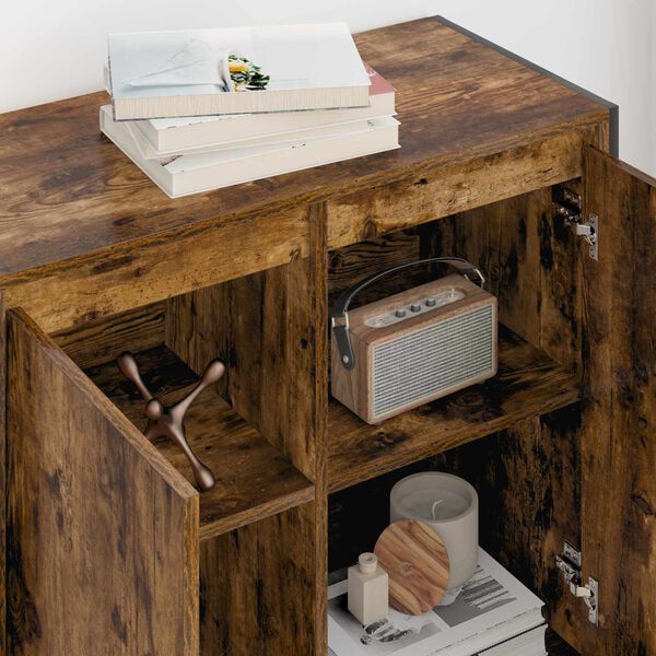 vidaXL Dulap lateral Stejar fumuriu 79 x 36 x 75 cm Lemn compozit