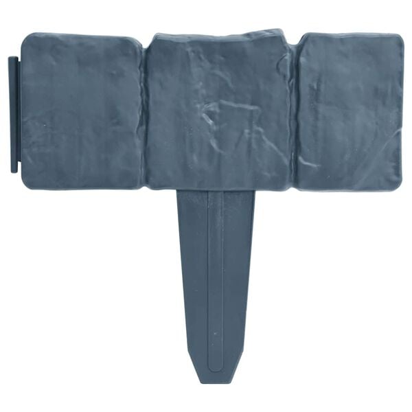 vidaXL Gard de grădină / gazon aspect piatră, 41 buc., 10 m, plastic