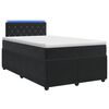 vidaXL Pat boxspring cu saltea cu benzi LED Negru 120 x 190 cm Catifea