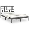 vidaXL Cadru de pat, gri, 140x190 cm, lemn masiv