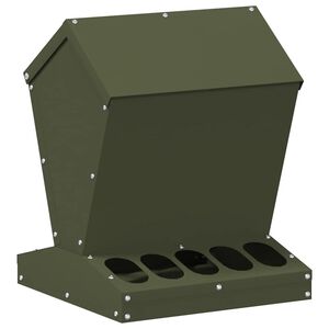 vidaXL Feeder pentru pui Verde măsliniu 30 x 30 x 39 cm