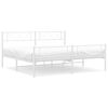vidaXL Cadru de pat metalic cu tăblie de cap/picioare, alb, 183x213 cm