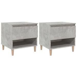 vidaXL Noptiere, 2 buc., gri beton, 50x46x50 cm, lemn prelucrat