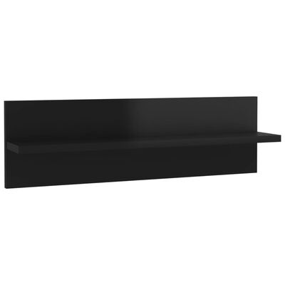 vidaXL Rafturi de perete 2 buc., negru extralucios, 60x11,5x18 cm, PAL