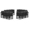 vidaXL Set de canapele de exterior Negru Poliester