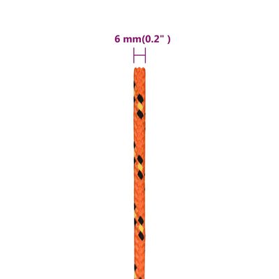 vidaXL Frânghie de barcă, portocaliu, 6 mm, 100 m, polipropilenă