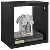 vidaXL Rafturi de perete cub 4 piese negru extralucios 22x15x22 cm PAL
