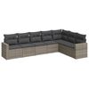 vidaXL Set canapele de grădină, 7 piese, cu perne, gri, poliratan