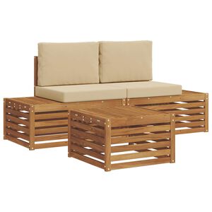 vidaXL Set de canapele de exterior Natural și Bej 59 x 59 x 37 cm