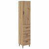 vidaXL Bufet Stejar Artizanal 34,5 x 34 x 180 cm Lemn prelucrat