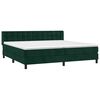 vidaXL Pat box spring cu saltea, verde &icirc;nchis, 200x200 cm, catifea