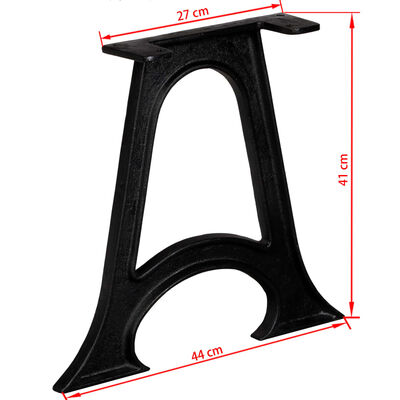 vidaXL Picioare masă de cafea 2 buc, bază arcuită în formă de A, fontă