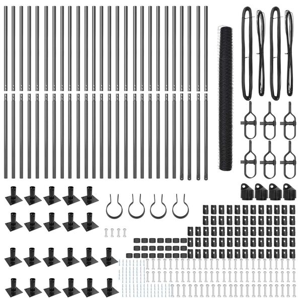 vidaXL St&acirc;lp de gard. Gri 50 x 1,5 m (plasă de 36 mm) Oțel și PVC