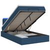 vidaXL Pat Ottoman cu Saltea și LED albastru 120 x 200 cm Țesătură