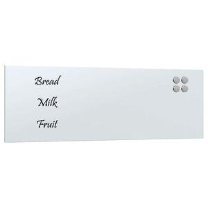 vidaXL Tablă magnetică de perete, alb, 80x30 cm, sticlă securizată