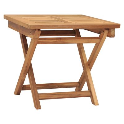 vidaXL Șezlong cu masă, lemn masiv de tec